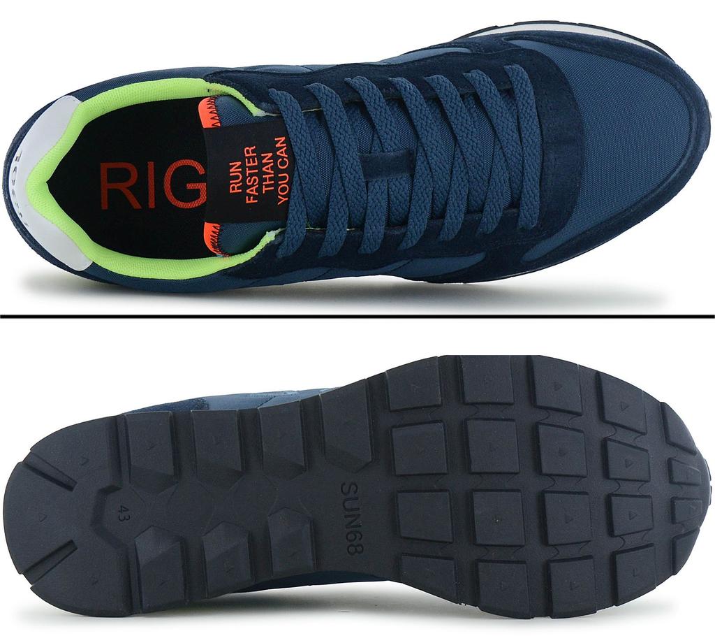 Sun68 Tom Fluo - Scarpe Sneakers da Uomo Blu Z36102-07 ORIGINALE