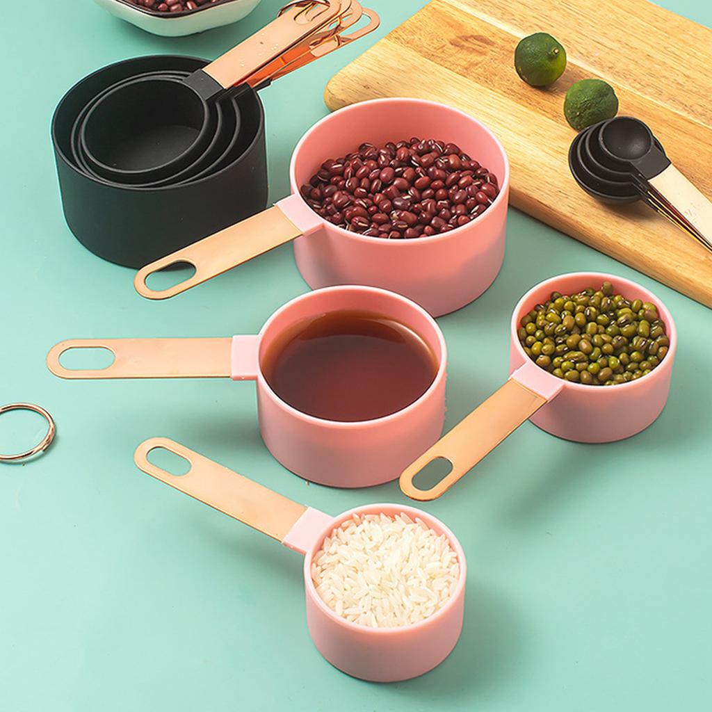 8Pieces Stainless Steel Measuring Cups Measuring Spoons Set Kitchen Measuring Tool Suitable for Baking and Cooking