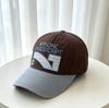 Couple Fashion Contrasting Color Baseball Cap Unisex Letter Embroidery Curved Brim Cap Versatile Showing Small Face