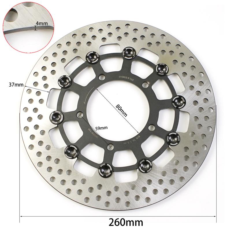 Brake Disc Rotor Motorcycle CNC Aluminum 260mm 3 Hole 5 Hole Pitching 70mm 59mm Floating Disc for Yamaha BWS WISP Motorbike