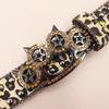 Leopard Print Rhinestone Knuckle Duster Punk Belt - Y2K European & American Style Women's Decorative Accessory