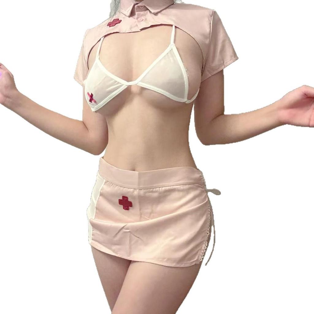 YEVIE Sexy Krankenschwester Kostüm Lingerie Set mit Schnellverschluss