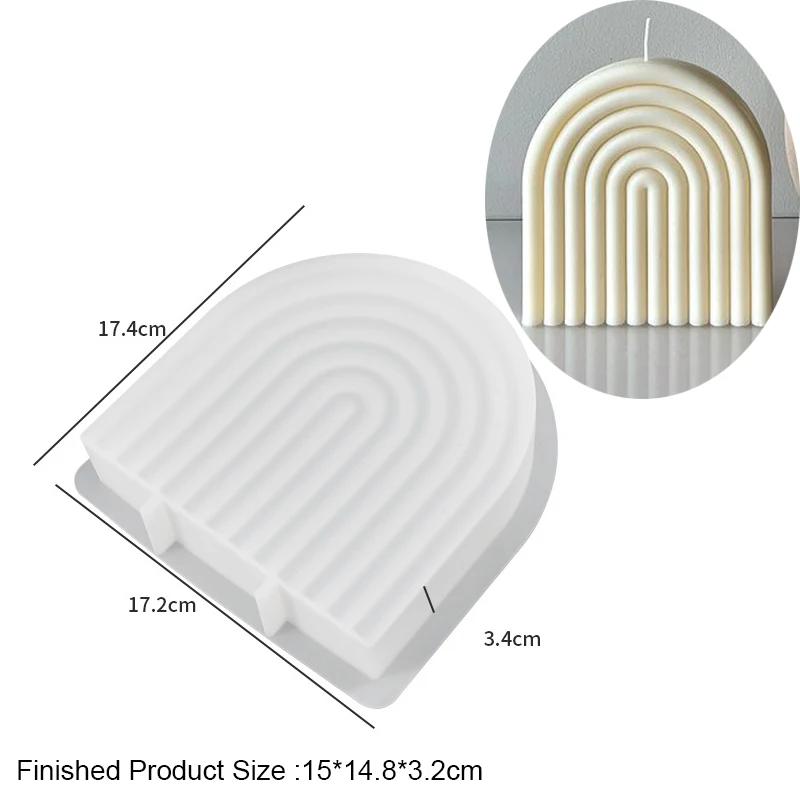U-shaped/arch Shaped Candle Silicone Mold Diy Manual Rainbow Bridge Geometric Candle Making Supplies 3D Soap Resin Process Molds