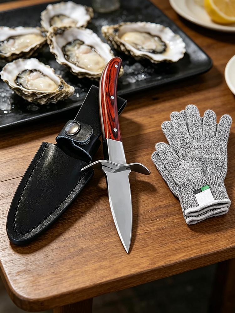 Cuchillo Profesional para Ostras, Herramienta Abridora de Mariscos de Acero Inoxidable de Alta Resistencia, Cuchillo para Abrir Mariscos para Ostras Almejas Vieiras