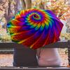 Colorful rainbow Printed umbrella windproof folding umbrella portable sun and rain umbrella suitable for gifting