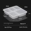 Disposable 5-Compartment Plastic Meal Prep Containers, 1000ml, 200-Pack