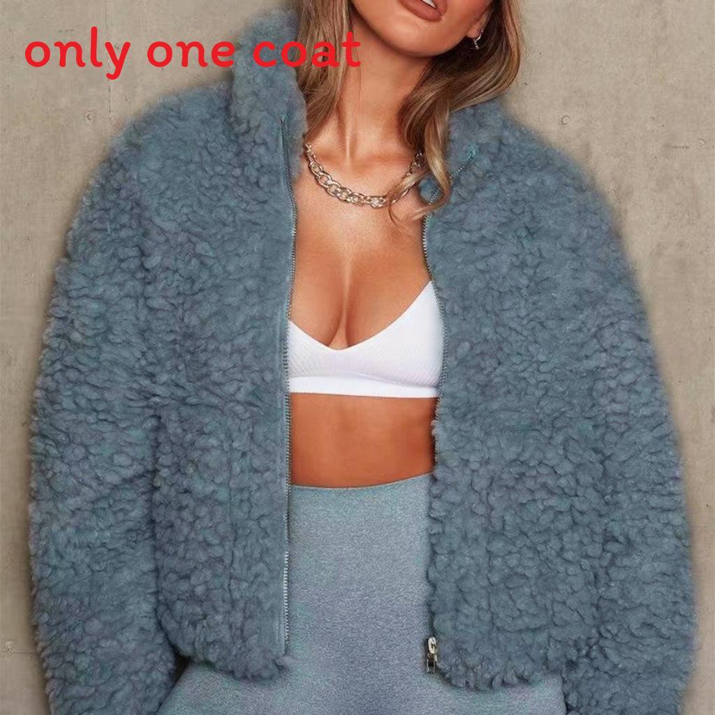 Giacca da Donna Autunno Inverno in Finta Pelliccia con Tasche per Uso Casual