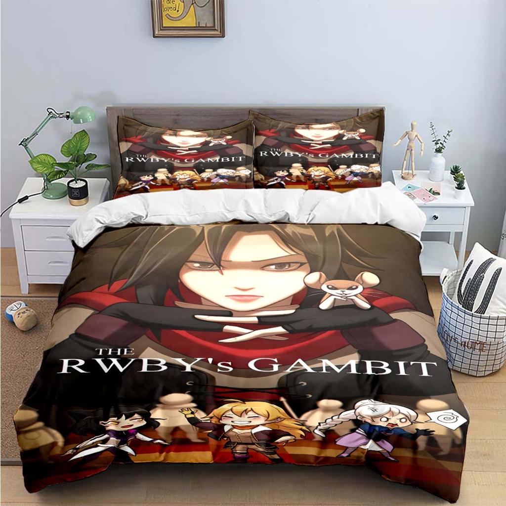 3D Fashion Cartoon R-RWBY Print Bedding Sets Bed Supplies Set Duvet Cover Bed Comforter Set Bedding Set  Luxury Gift