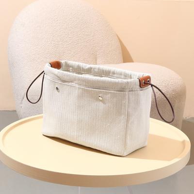 Cotton Bag, Cosmetic Bag, Solid Color, Simple Lady's Handbag, Multi-functional, Large-capacity Inner Liner Storage Bag