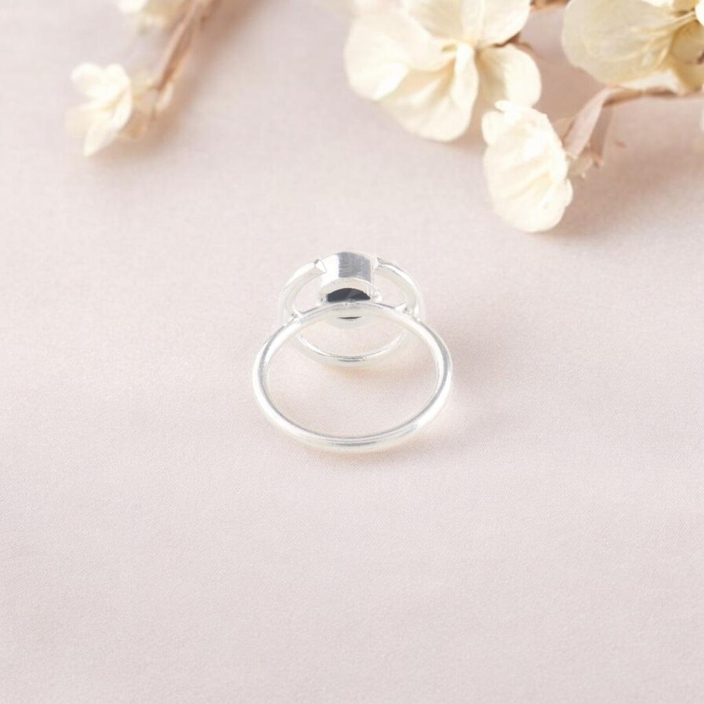 Black Onyx Gemstone Ring 925 Sterling Silver Handmade Jewelry For Christmas Gift RR-54-15