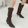 Fashion Autumn Winter Women Long Boots Fashion Thin High Heel Knee High Booties Ladies Sexy Woman Mordern Boats botas de mujer