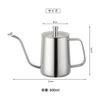 SOVIFKI Coffee Drip Pot with Scale Coffee Kettle 0.6L Stainless Steel Camping Kettle Narrow Mouth Coffee with Lid