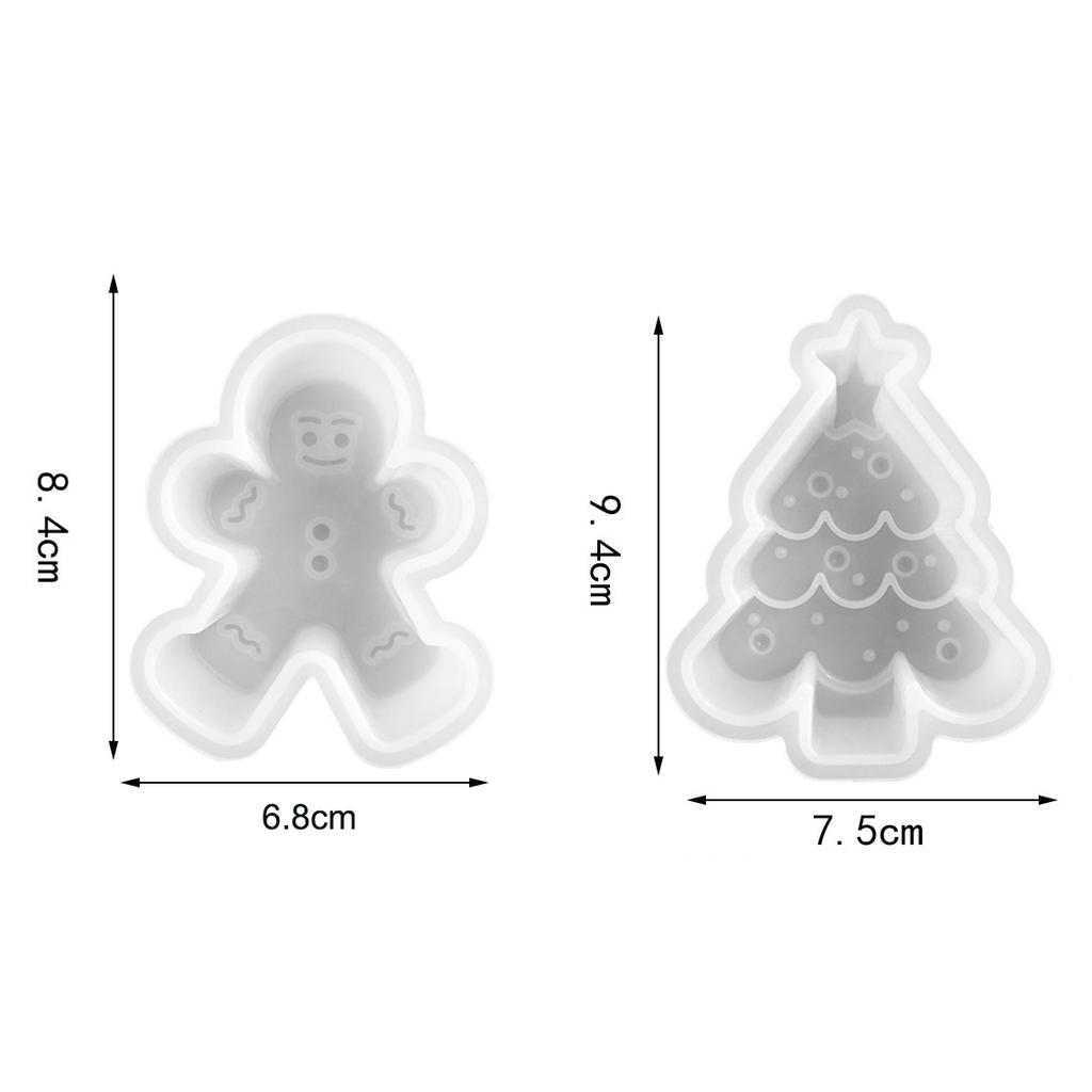 DIY Cartoon Gingerbread Man Silicone Candle Mold Christmas Cookie Chocolate Baking Tool Handmade Soap Candle Making Supplies