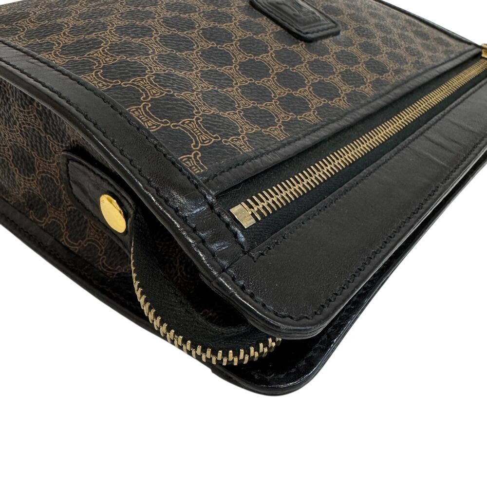 CELINE business bag pouch Macadam leather Clutch bag black leather Used