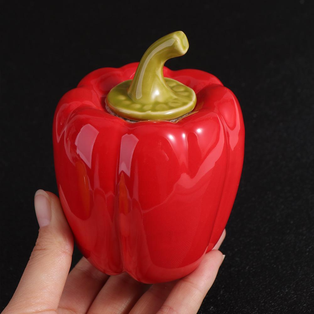 Creative Ceramic Tea Caddies Chili Shape Coffee Container Food Storage Jar  Sealed Jars