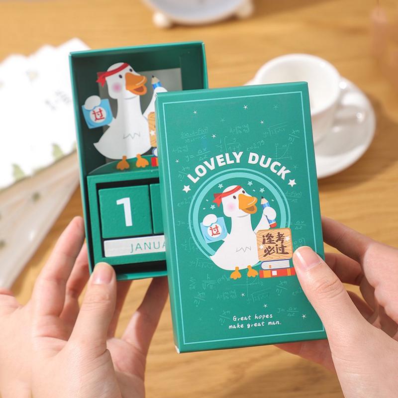 Creative Wooden Perpetual Calendar Desk Block  Calendar Month Date Display with  GIft Box  Home and Office Decor Accessory