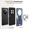 For Realme 12 Pro Black Armor Magnetic Ring Bracket Phone Cases For Realme 12 Pro Plus Hard PC Heavy Duty Anti Fall Cover Coque