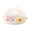 Flower Baby Beret Hat Soft Artist Painter Caps Cute Knitted Hat  Infant Girls
