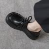 Korean version of trendy brand loafers, women's British style muffin platform, spring and summer 2025 new heightening big head and small leather shoes