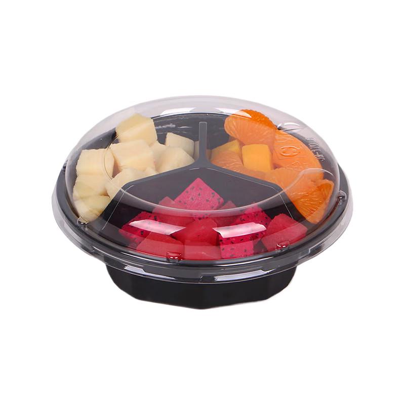 

Homeglen Disposable Plastic Compartmentalized Fruit & Salad Container with Lid