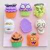 8Pcs New Models Resin Cute Cartoon Halloween Series Flat Bottom Scrapbook Diy Jewelry Hair Clips Phone Case Ornament Accessories