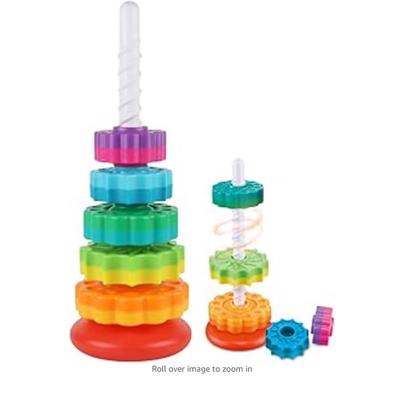 Regenbogen Drehturm Spielzeug Erleuchtung Säuglingskognition Frühe Bildung Geometrisches Stapeln Musik Intellektueller Kreis