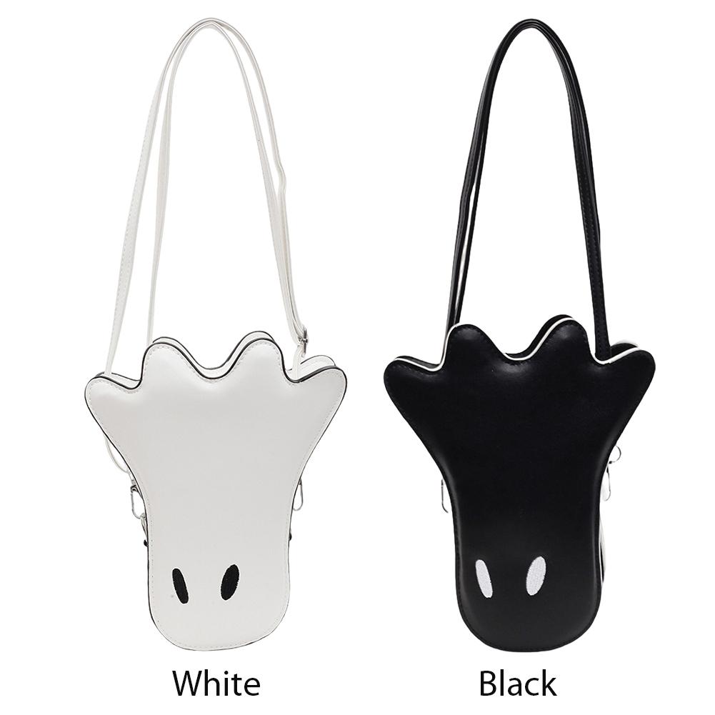 Funny Ghost Leather Shoulder Bag Lightweight PU Material Ladies Handbag Water Proof for Halloween