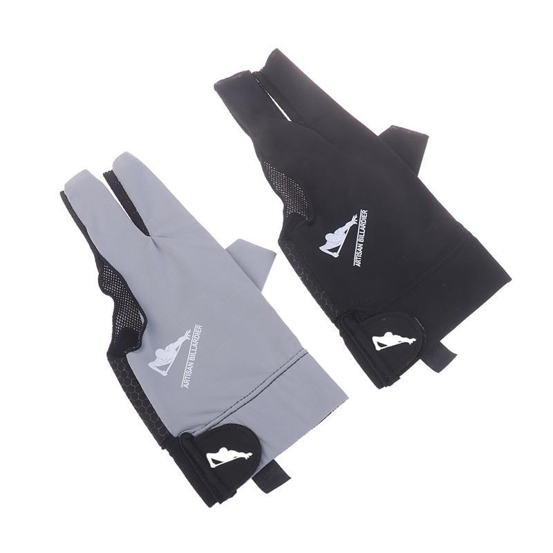 Billiards Glove Left Hand Three Finger Snooker Billiard Glove Non Slip Stickers Elasticity Billiard Training Gloves Accessories
