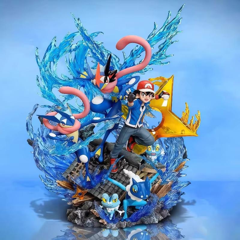 30cm Egg Studio Pokemon Ash Greninja Family Gk Action Figure Water Effect Scene Collectible Model Gift For Fans