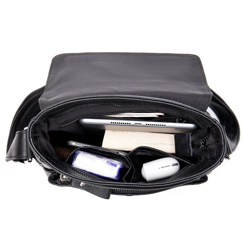 Real Cowhide Men's Leather Bag Shoulder Genuine Magnetic Suction Crossbody Korean Version Top Layer