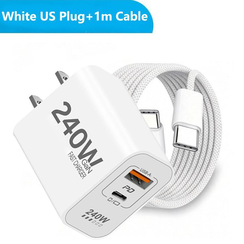 240W GaN PD USB-C-Ladegerät für 17 16 15 14 13 12 Pro Max Telefon QC 3.0 PD 3.0 USB Typ-C Schnellladung