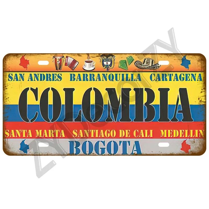 KLIOU Country Flag Tin Signs 15x30 Plaque France Spain Germany License Plate For Wall Home Restaurant Craft Bar Decor Metal Sign