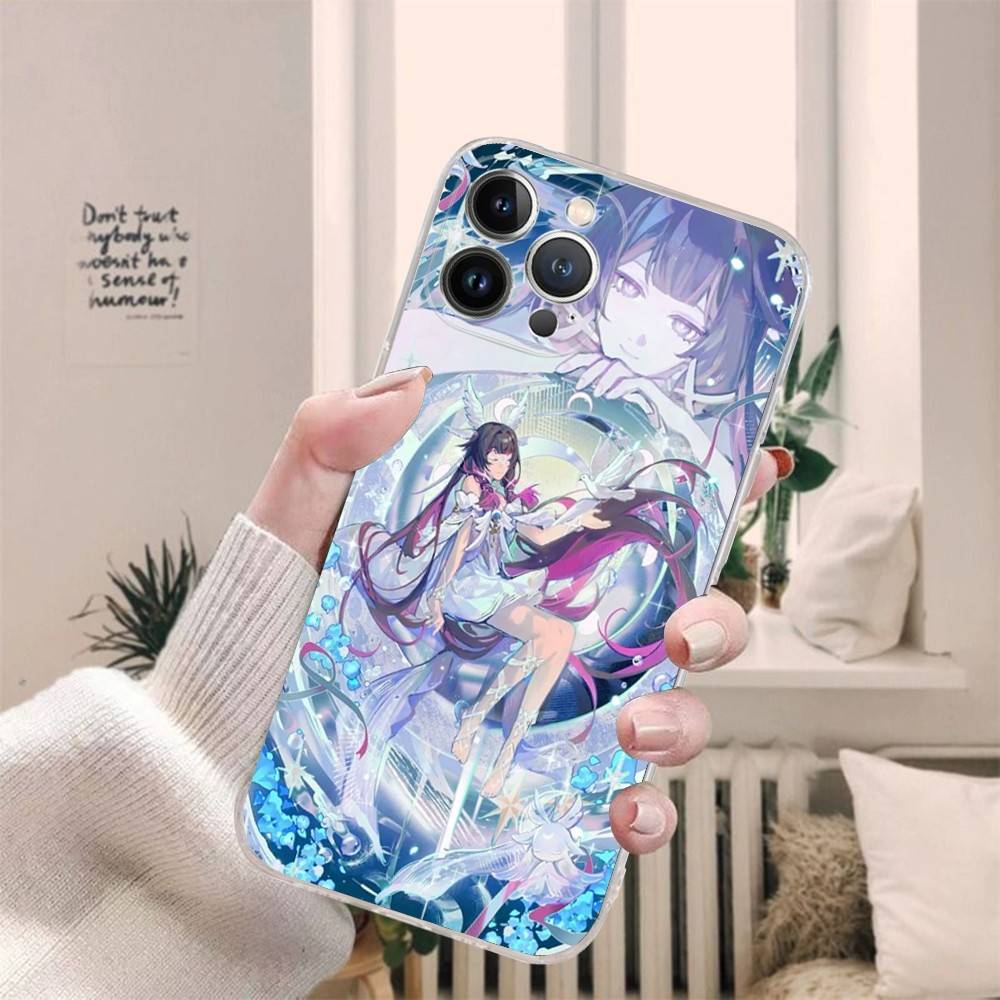 

Genshin Impact Коломбина для iPhone 17 16 15 14 13 12 11 Pro Max Plus Прозрачный Мягкий ТПУ Чехол для Телефона iPhone 17pro max
