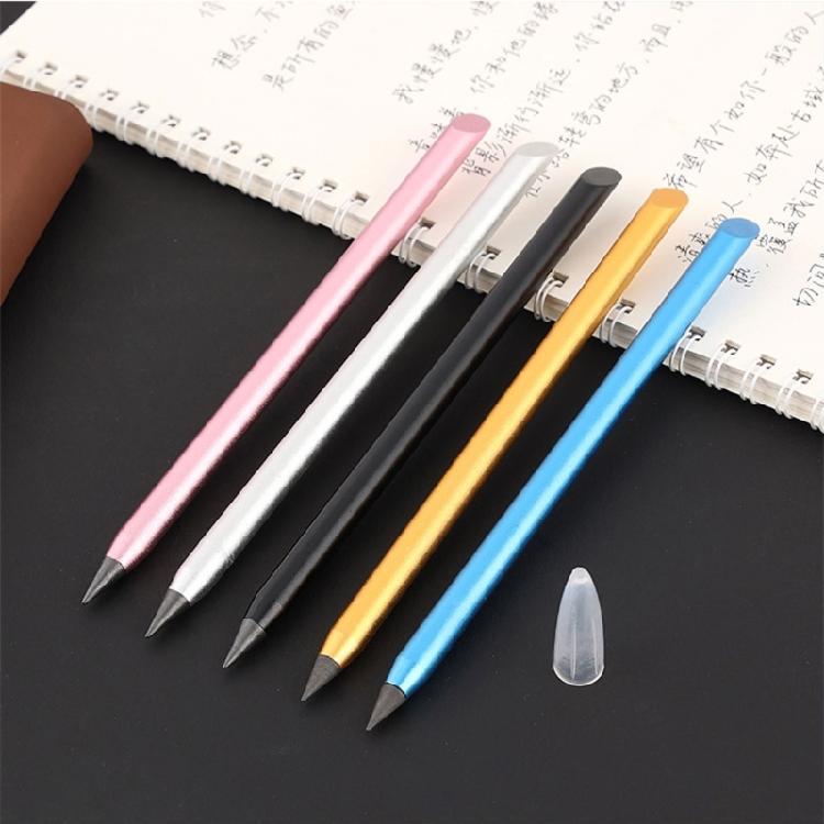 6Pcs Metal Inkless Pen with Touching Screen Pen Tip Smooth Writing Erasable Everlasting Pen for Office School