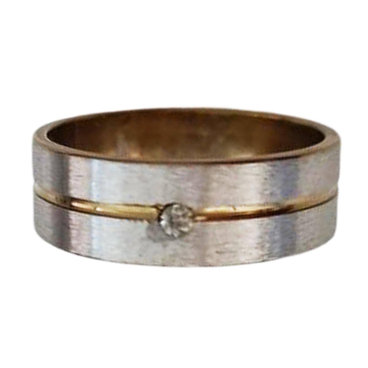 

Стальное кольцо Мирный серебро золото - 8 мм