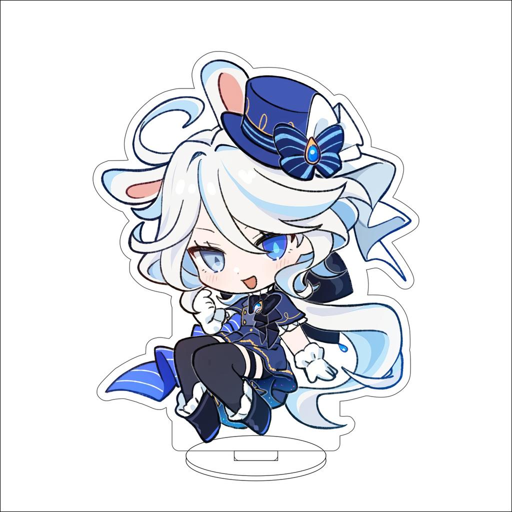 10CM Anime Genshin Impact Figure Stand Model Furina de Fontaine Cute Desk Decor Standing Sign Gifts