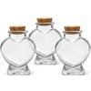 3 Stück herzförmige Glas-Gastgeschenke mit Korkdeckeln, 80 ml süße Gläser, kleine Glasflaschen für DIY-Bastelarbeiten Valentinstag