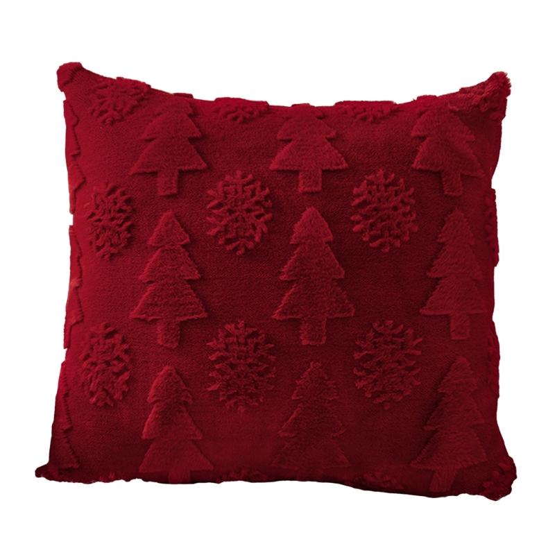 Christmas Celebration Pillow Cover With Invisible Closure Simple Cleaning Sturdy for Living Room Bedroom