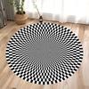 3D Vortex Optical Illusion Rugs Trap Area Rugs Not-Slip Round Rugs Area Carpets for Living Room Short Plush Trap Swirl Carpet