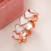 Huitan Fashion Women Heart Love Rings Sweet Girls Finger Accessories Daily Wear Party Statement Rings Exquisite Birthday Gift