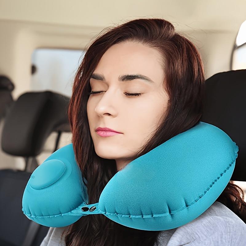 

Summer Milk Silk Ultra - Light Inflatable Neck Pillow, 1pc U - Shaped Auto , Portable for Travel, Home, Office & Car рожевий