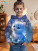 Cute Cat Print Girl Clothes Long Sleeve Sweatshirt Girl Graphic Hoodies Tops Children's Clothing Fashion 3D Print Autumn Clothes