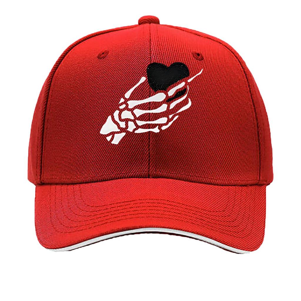 Metal Skeleton Hand Heart Wall Decor Hip Hop Hat Fashion Outdoor Sports Sandwich Baseball Cap