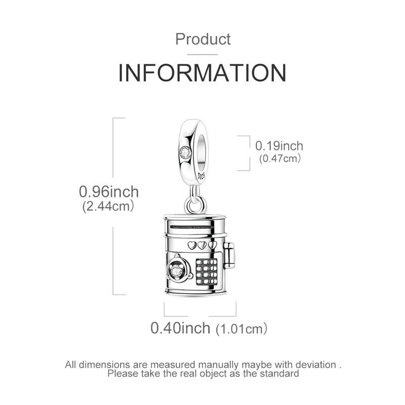 Original Copper Charm Bead Openable Safe Deposit Box Pendant Fit Original Bracelets Necklace Diy Accessories