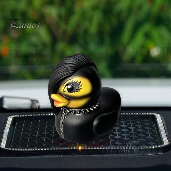 Gothic Duck Figurine Punk Deathrock Satanic Black Duck Resin Statue Sculpture Home Office Desktop Decoration Halloween Party Ornament