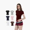 European & American Slim Fit High-Elastic Short-Sleeve T-Shirt: Breathable, Figure-Flattering, Petite Base Top