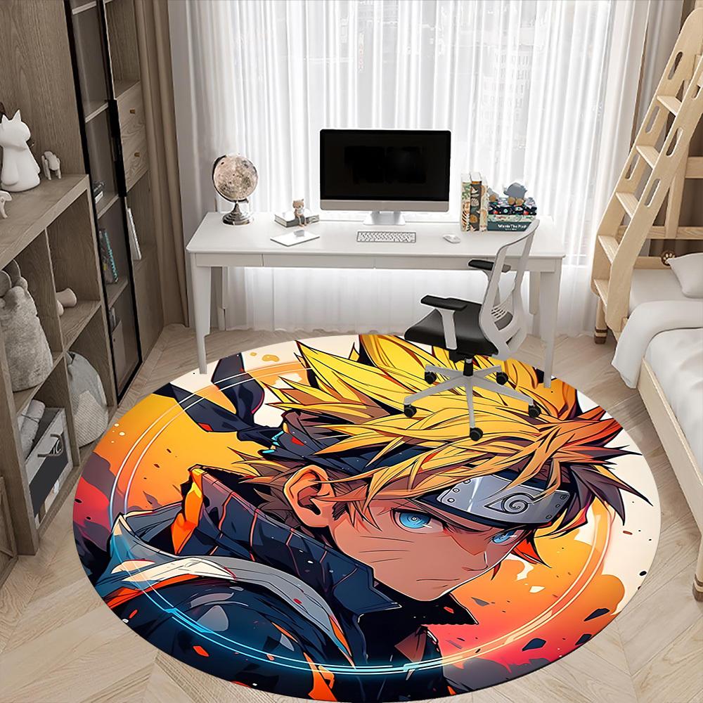 Naruto Uzumaki Office Round Area Rug, Under Office Chairs Bedroom Living Room Home Decor  a1022117