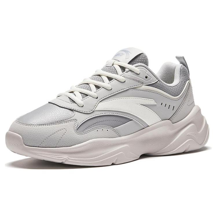 Anta Chao Bai Gz Cushioning Slip Resistant Abrasion Resistant Low Top Casual Shoes Men's Beige Gray 112348812-7
