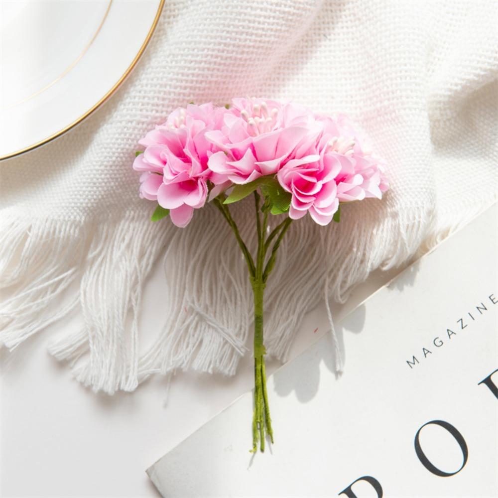 6Pcs/Set Handmade Fake Flowers 11CM Flowers Bouquet Elegant Artificial Flowers Decor  Home Decor