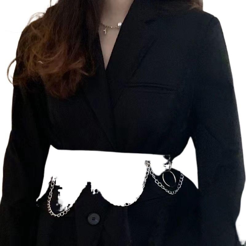 Trendy Black Wide Waist Chain Belt For Women Perfect For Dresses And Coats
